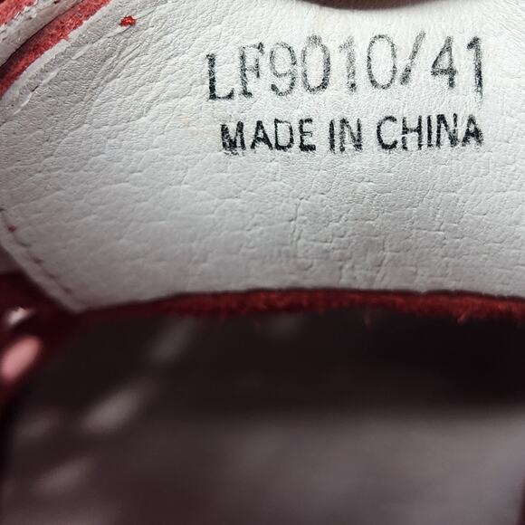 Litfoot Oxford Lace-up Sneaker Women EU41/US10.5 Red Leather Perforated LF9010 - Picture 10 of 13